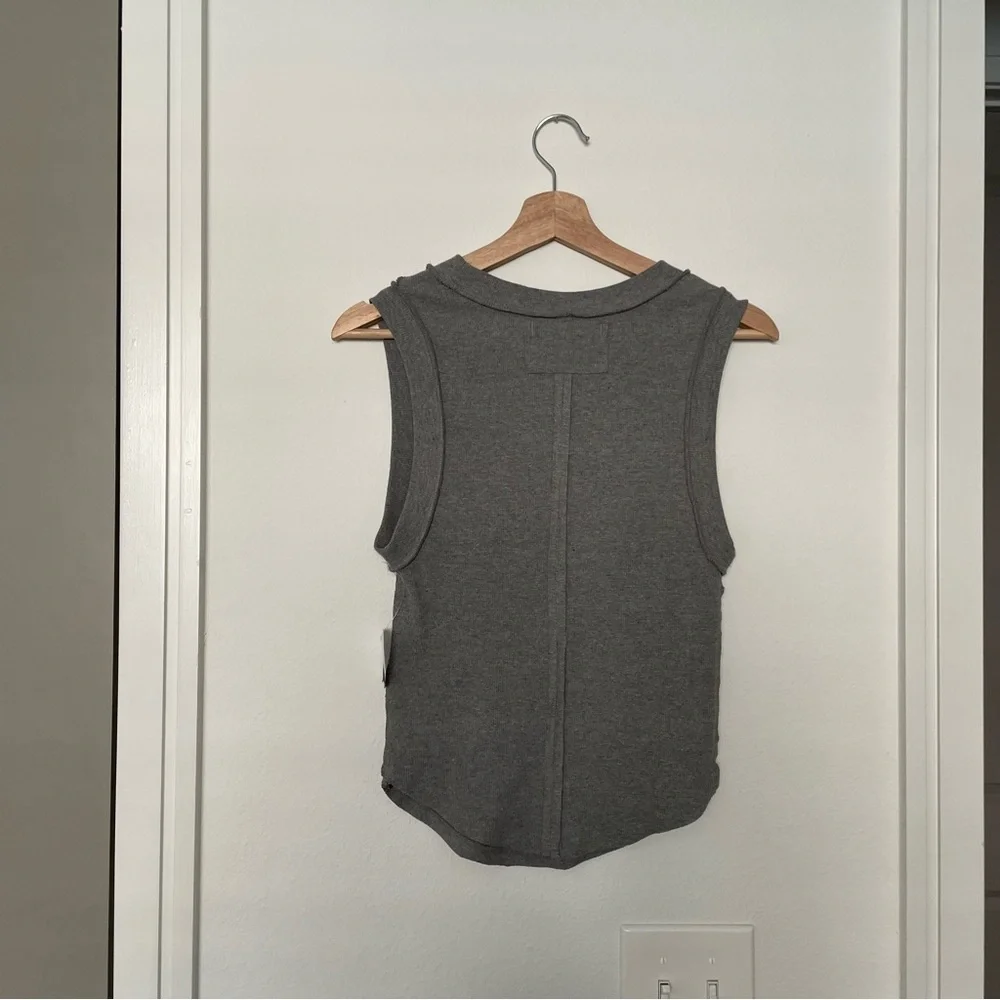 FREE PEOPLE • kate grey tank top - Picture 2 of 5